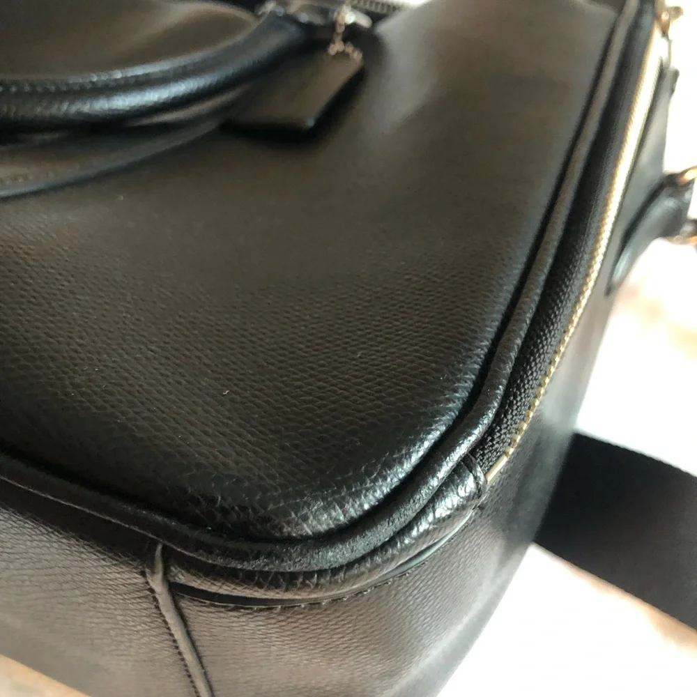 Coach Metropolitan Pebbled Leather Men's Laptop Bag with Detachable Strap
